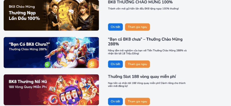 nhà cái tặng tiền BK8
