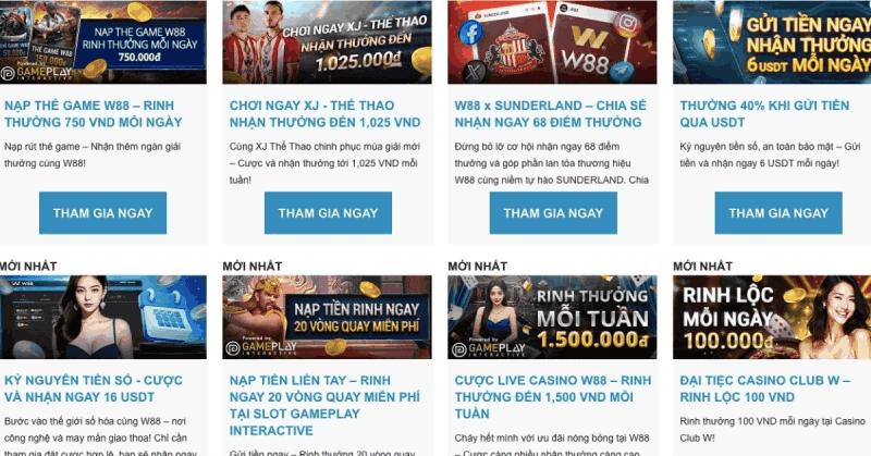 nhà cái tặng tiền W88